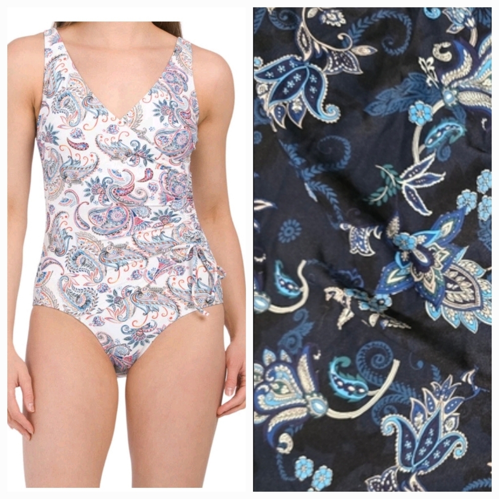 NEW Nip and Tuck Paisley One Piece Swim Suit.